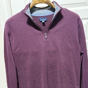 Brooks Brothers Men’s Burgundy Quarter Zip Pullover Size L Classic Sweater Top